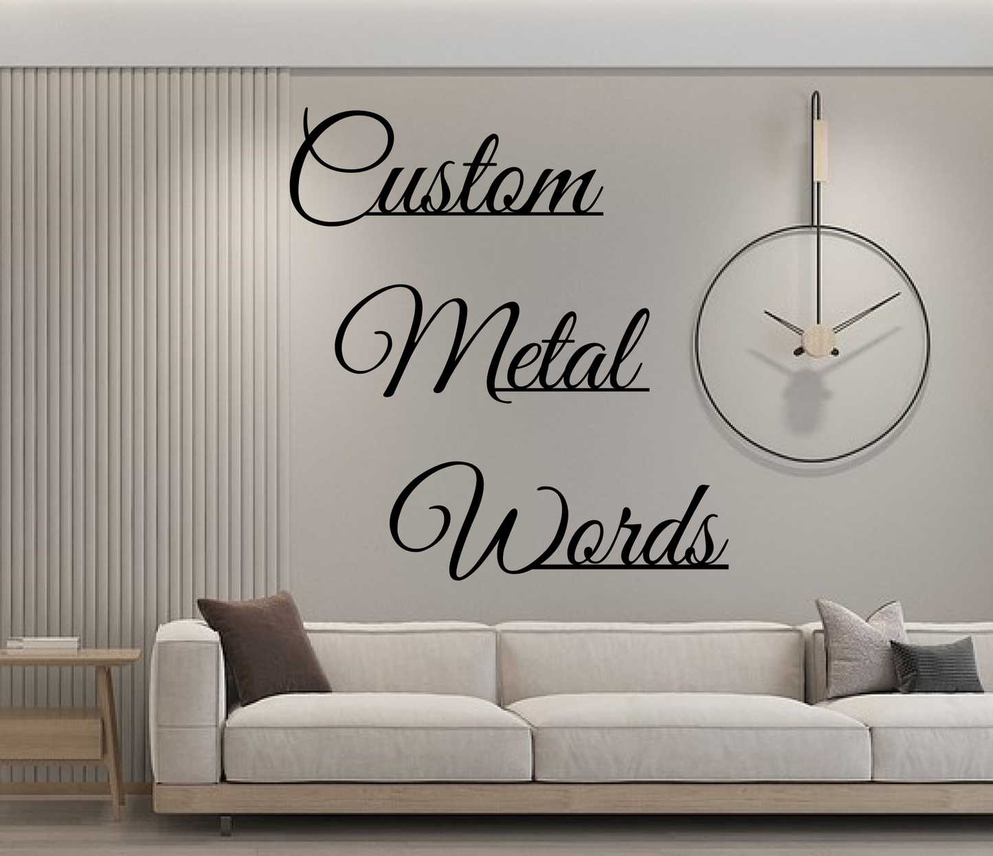 Custom Metal Words, Your Custom Text, Elegant Metal Words, Custom Name, Elegant Font