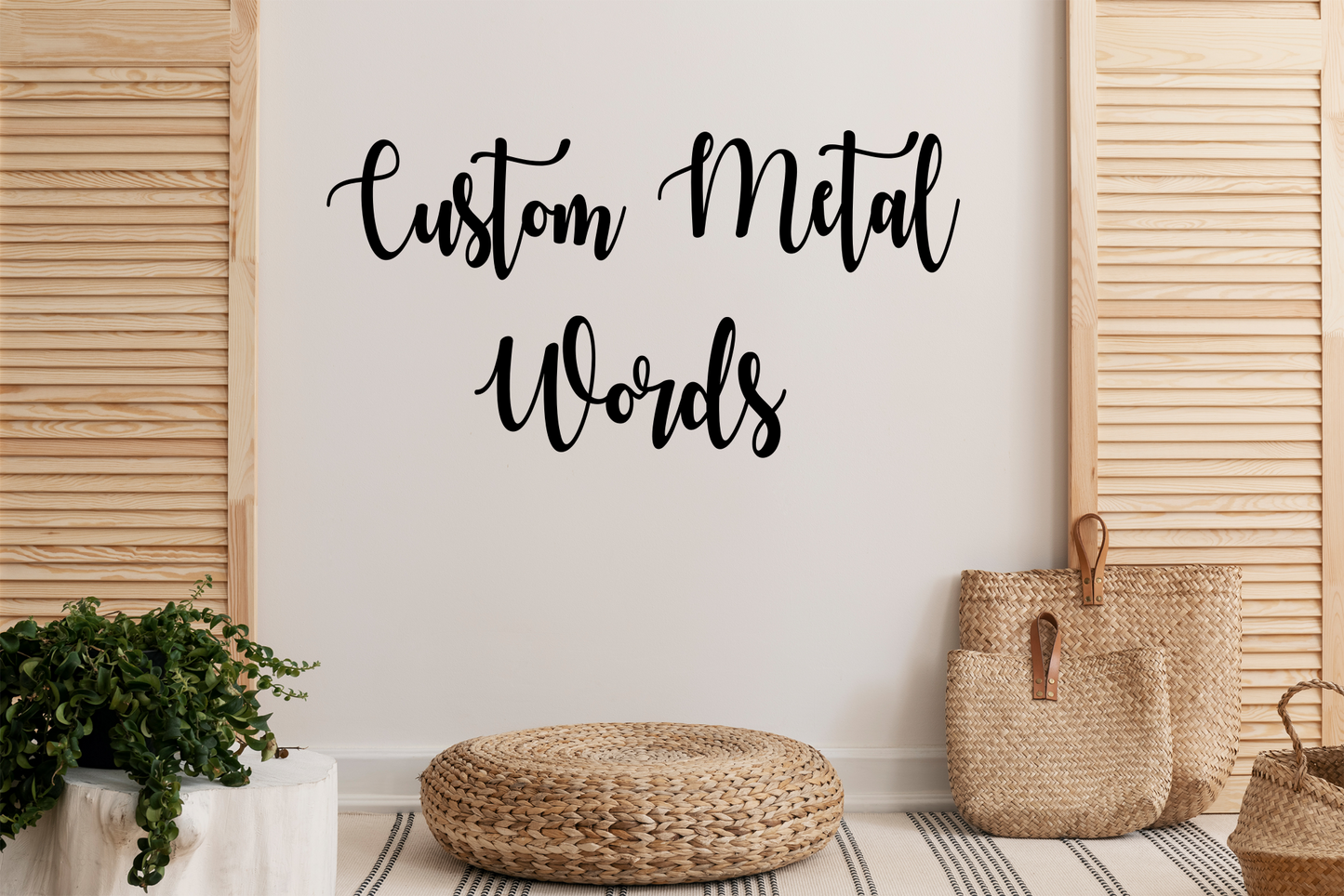 Custom Metal Words, Your Custom Text, Custom Name, Cursive Script Font