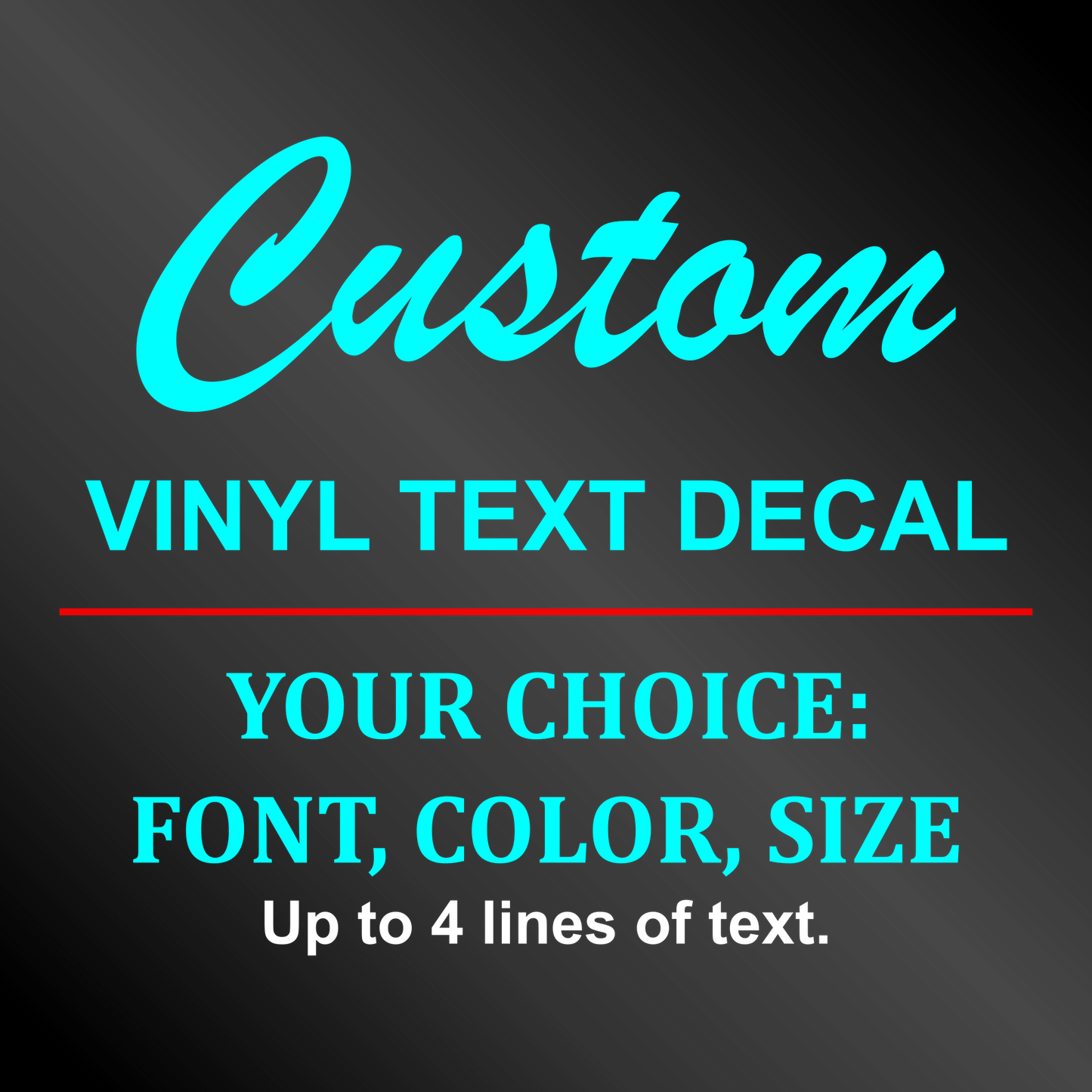 Custom Decal, Custom Vinyl Text Decal, Multiple Line Text Decal, Custom Vinyl Lettering, Custom Words, Advertising Decals