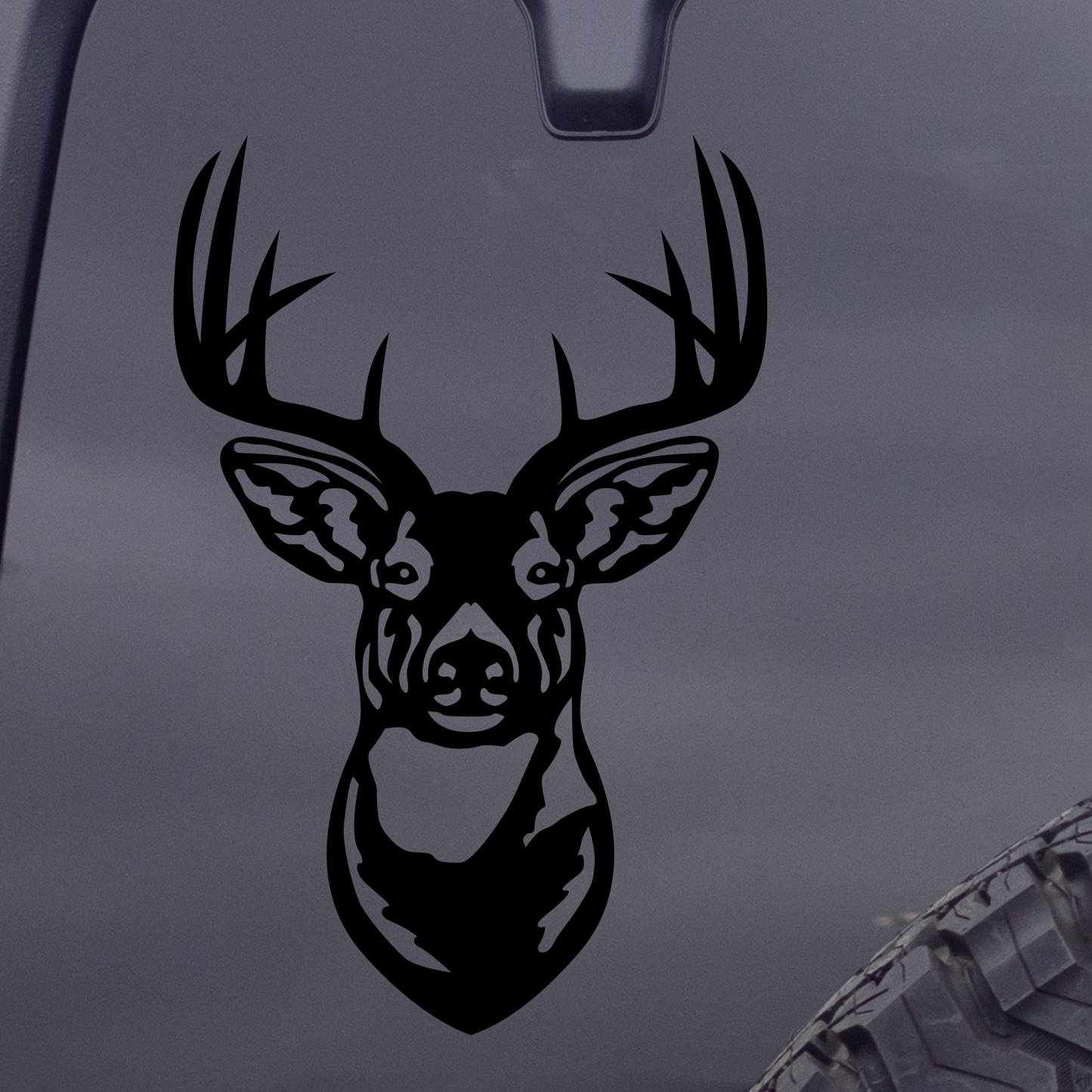 Deer Decal, Deer Head Silhouette Decal, Detailed Deer Head Sticker, Antlers Vinyl Decal Sticker, Car Window Decal