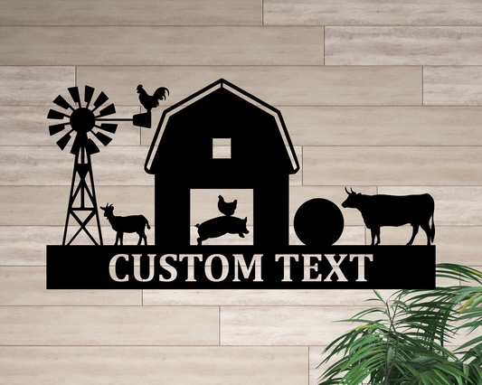 Personalized Funny Farm Metal Sign, Family Last Name Sign, Barn Yard Sign