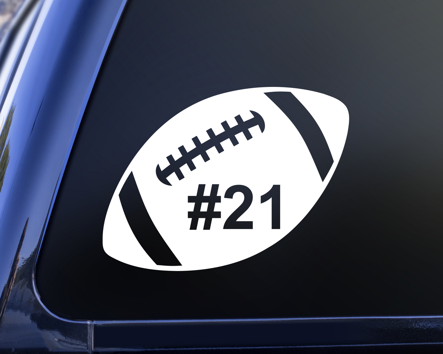 Personalized Football Decal, Football Sticker, Car Window Decal, Player Number Decal, Kids Sports Decal