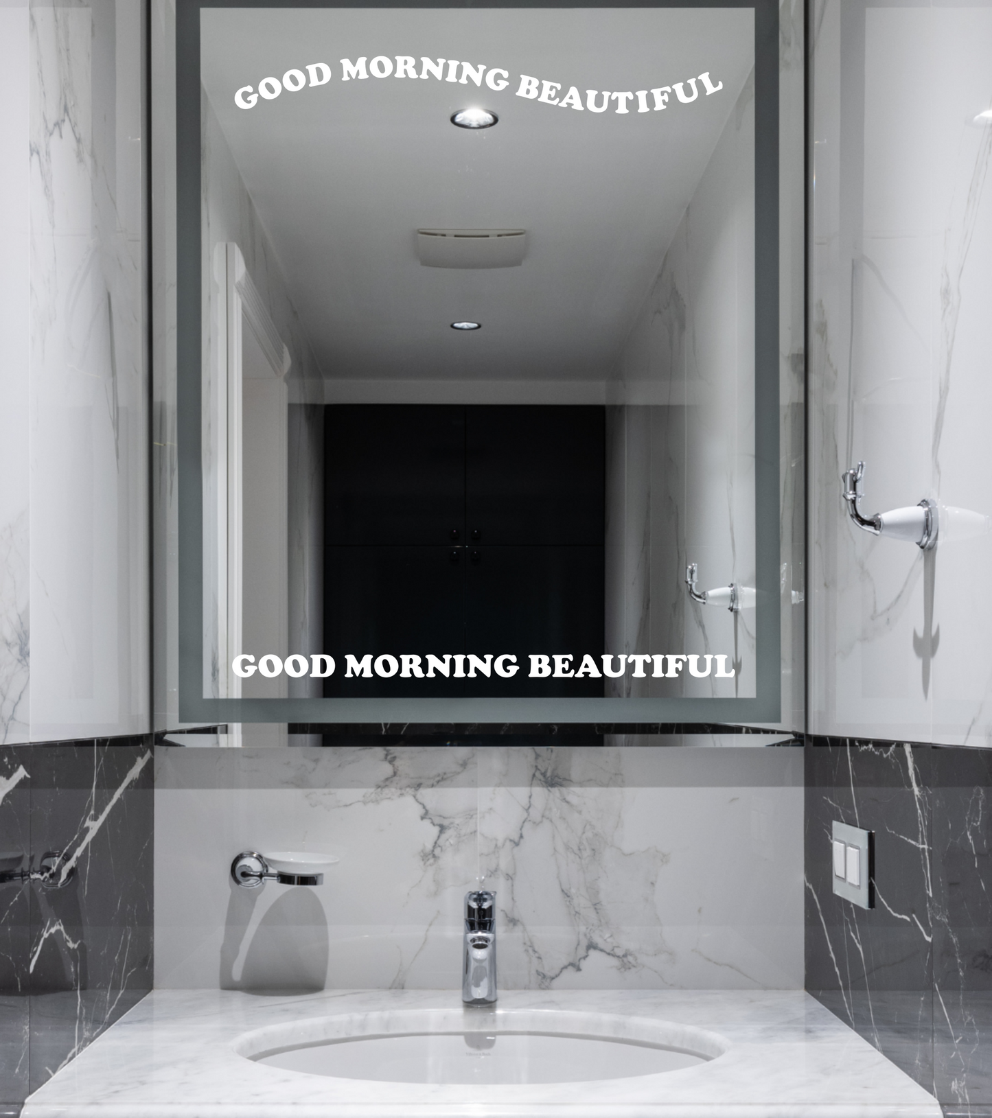 Good Morning Beautiful Vinyl Decal, Vanity Mirror Decal, Decal for Women, Positive Affirmation Decal