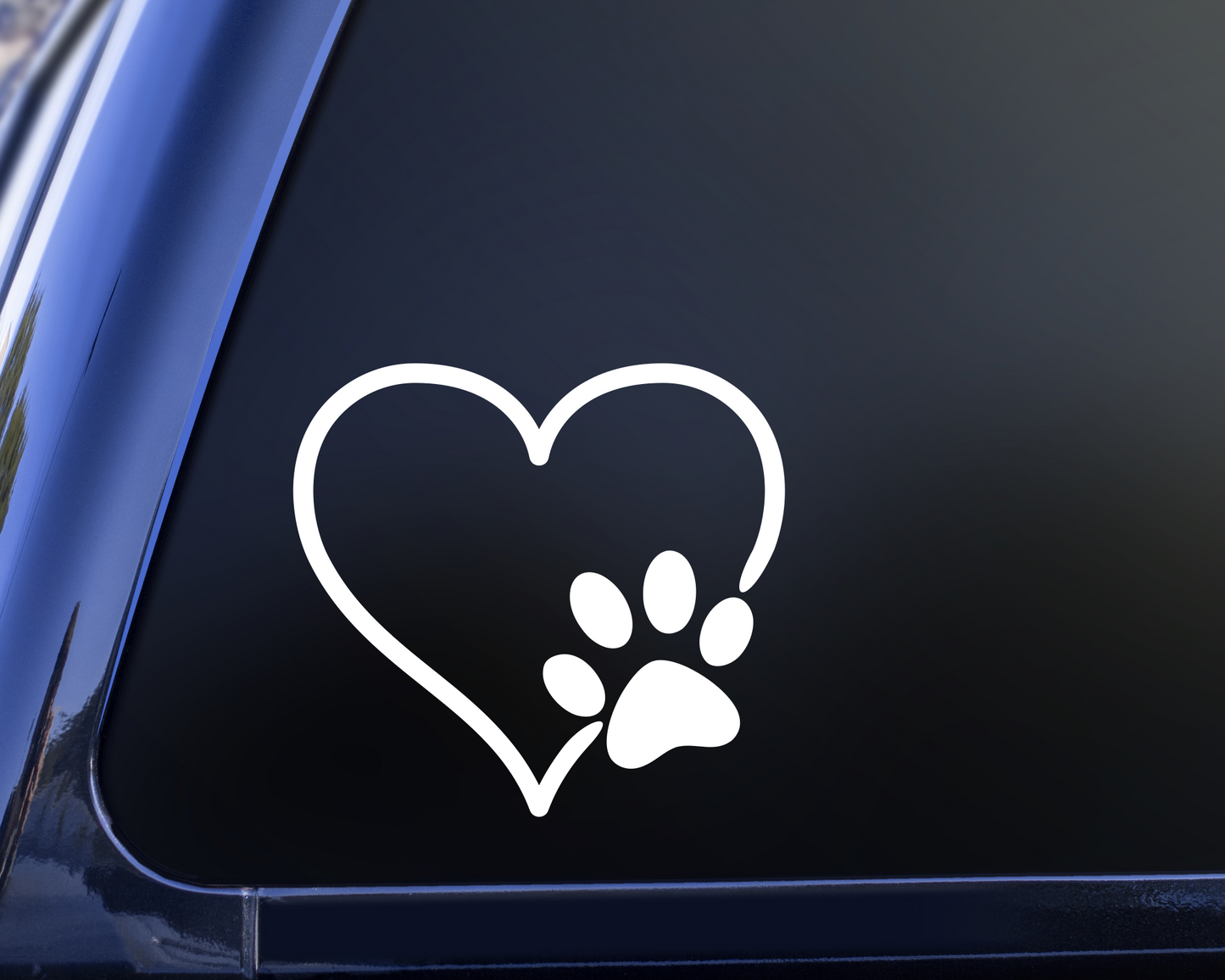 Heart Paw Print Decal
