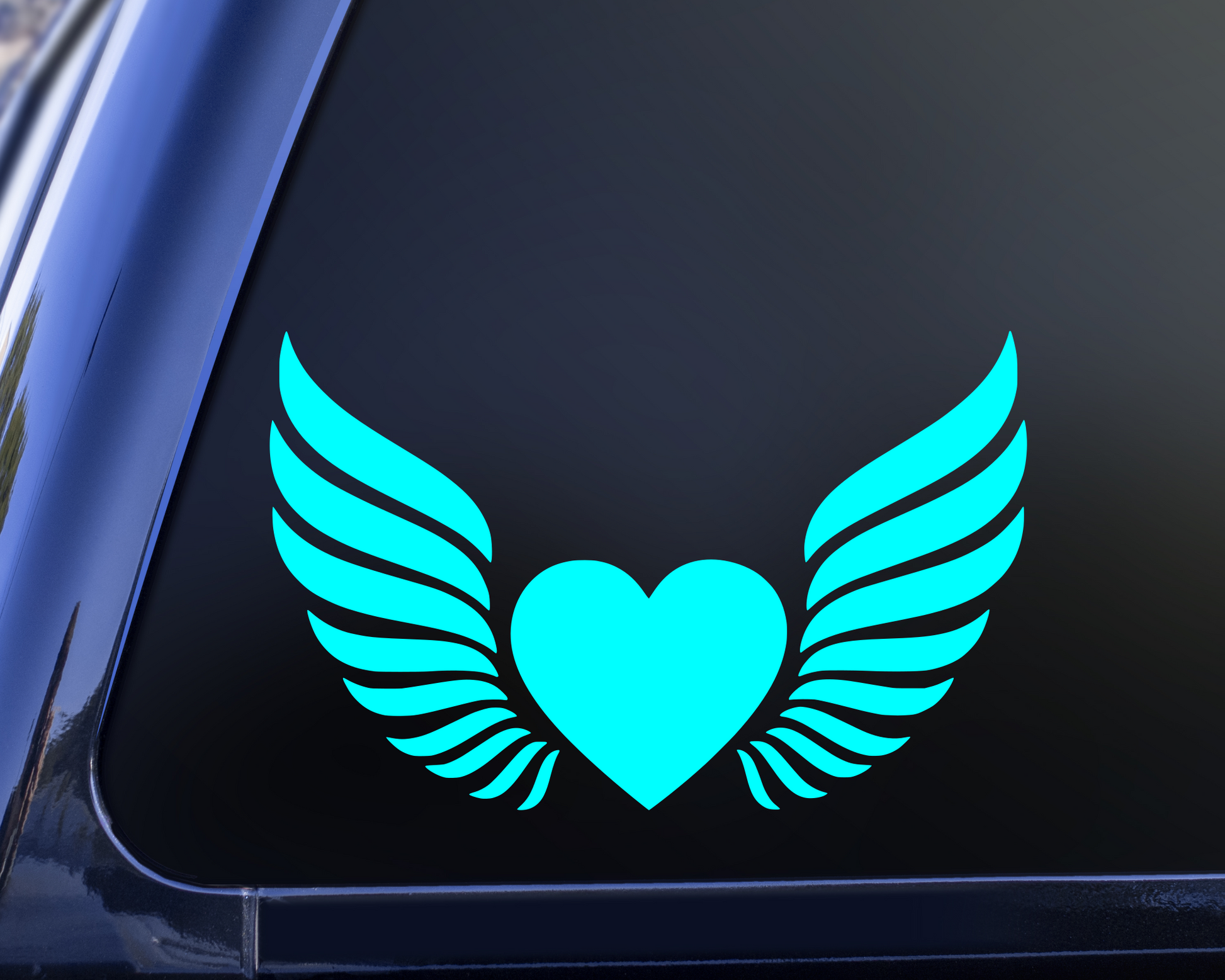 Heart with wings vinyl decal