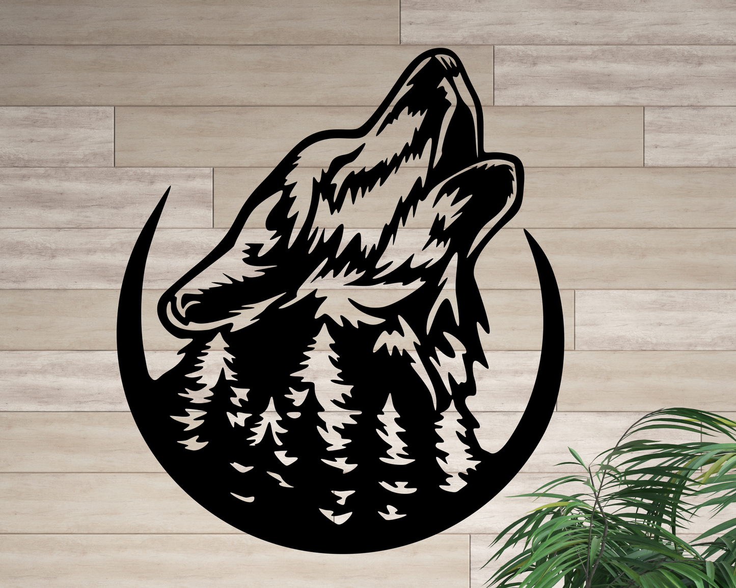 Howling Wolf Metal Wall Art & Decor, Wildlife-Nature Metal Sign