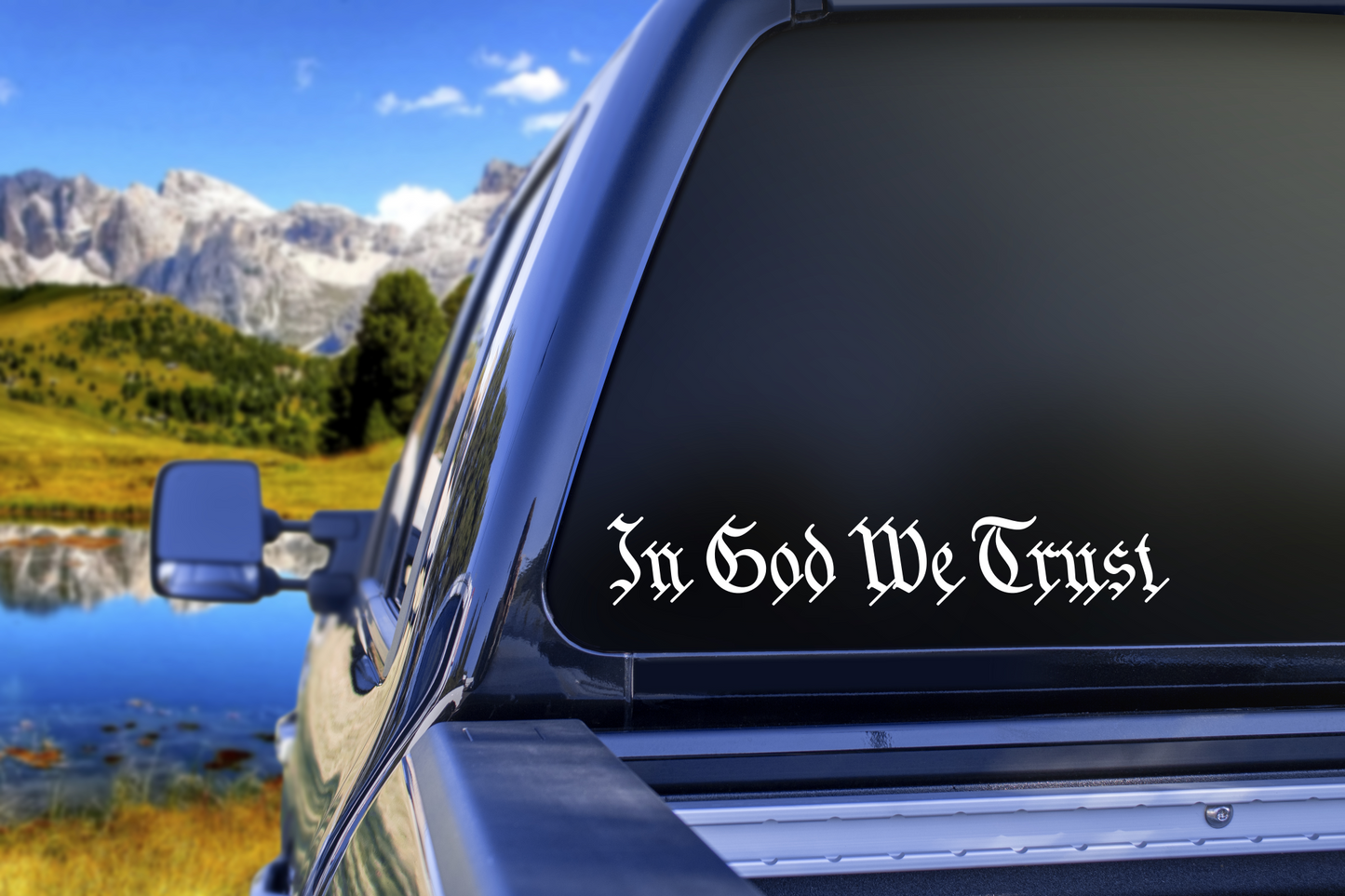 In God We Trust Vinyl Decal, Religious Decal, Christian Decal, We the People Font