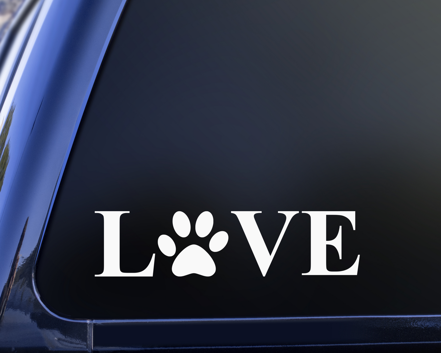 Love Dog Paw Print Vinyl Decal, Animal Lover Decal, Car Window Decal