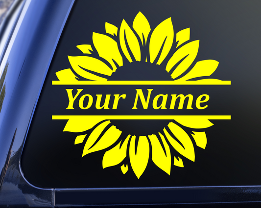 personalized sunflower decal sticker