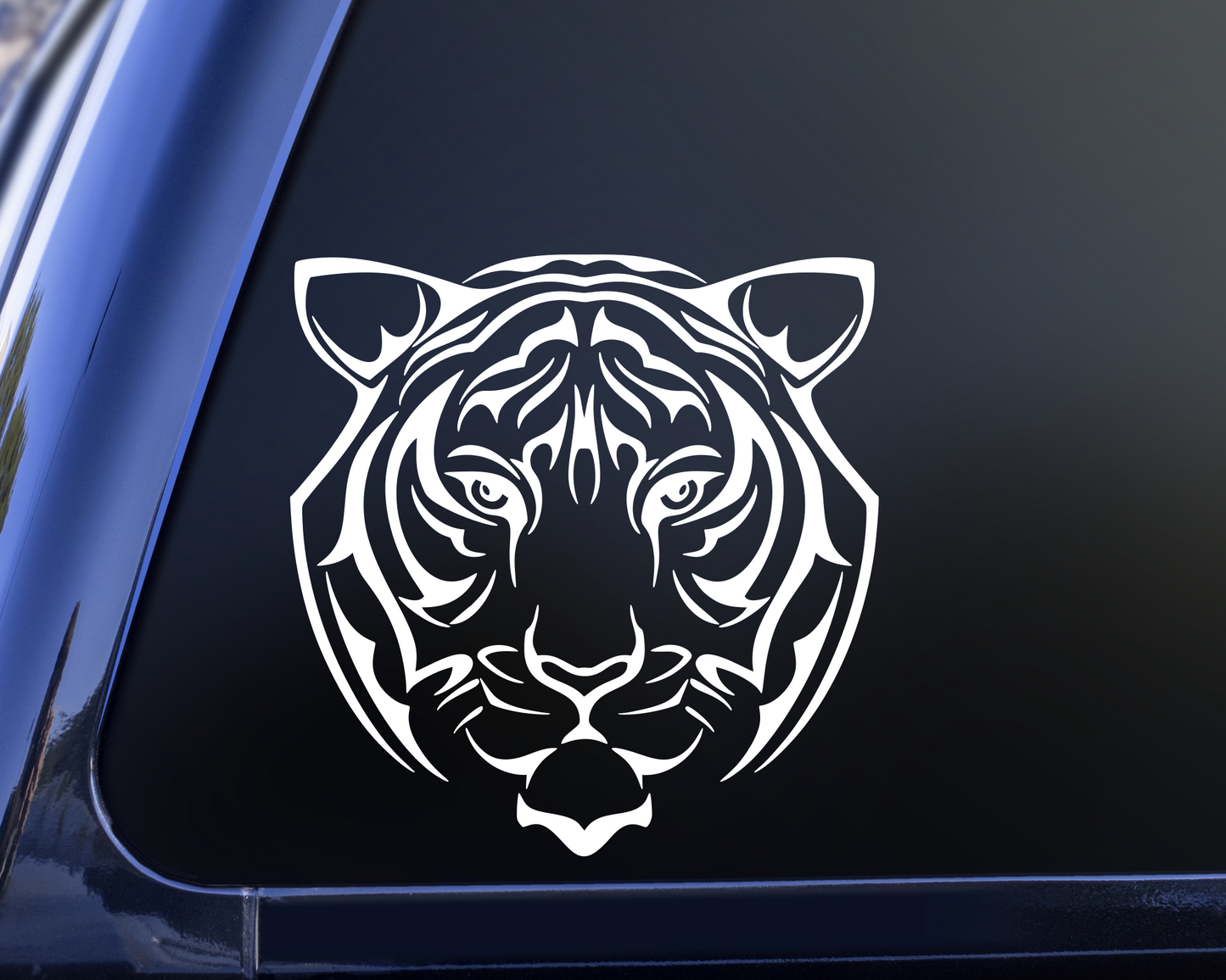 Tiger Face Decal, Tiger Strips Vinyl Decal, Car Window Decal