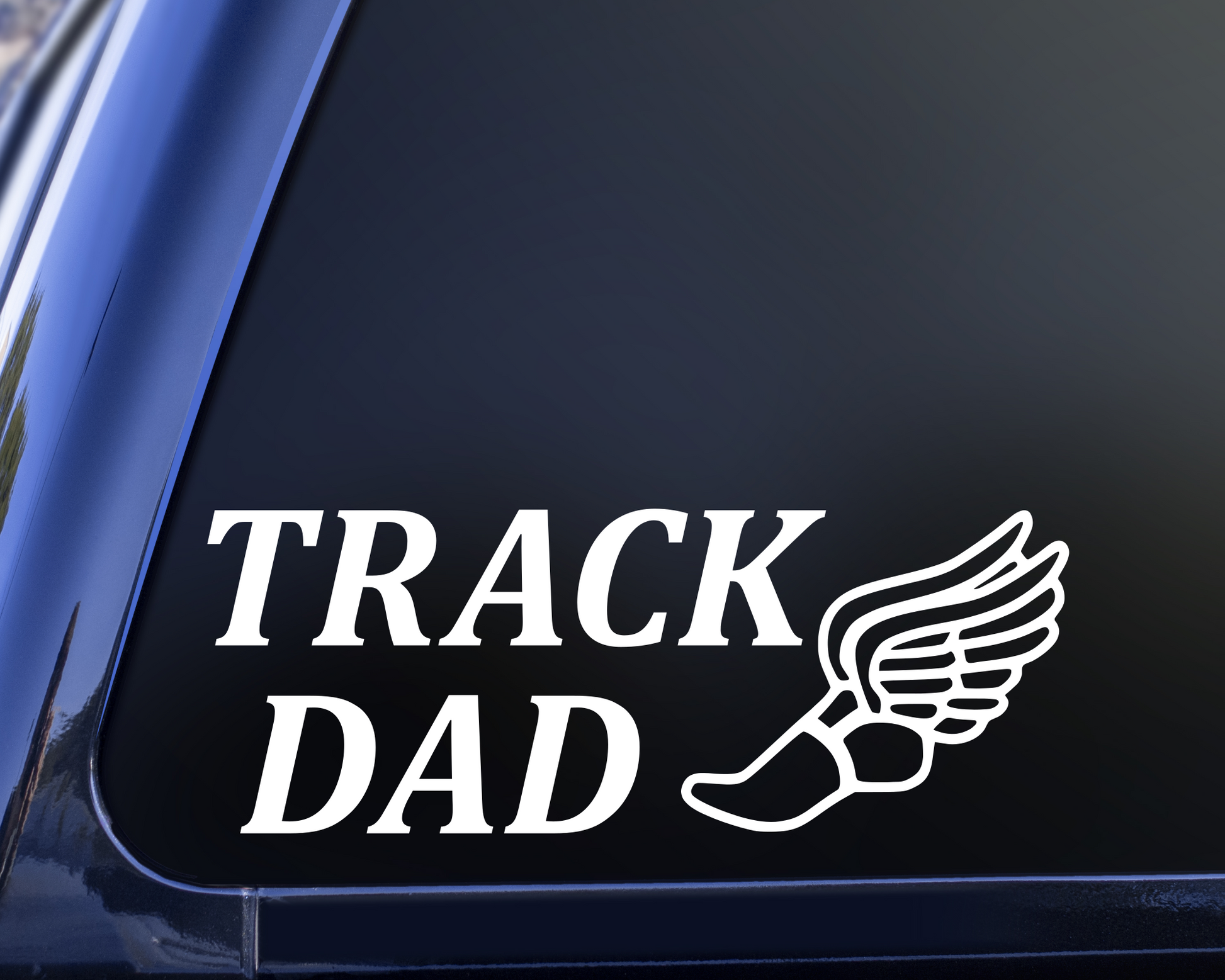 track dad with track shoe vinyl decal