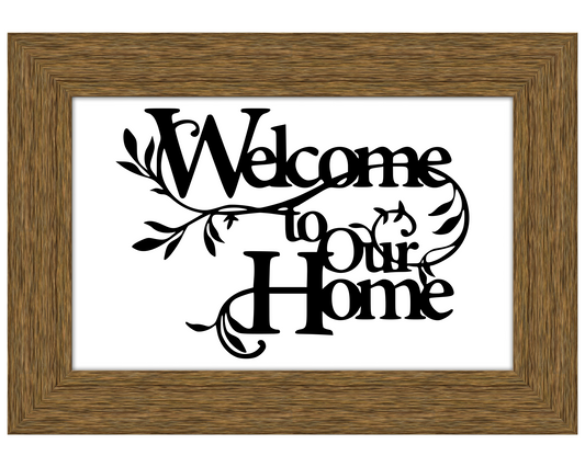 Welcome to our Home Vinyl Decal Sticker, Floral Welcome Decal, Home Decor Decal