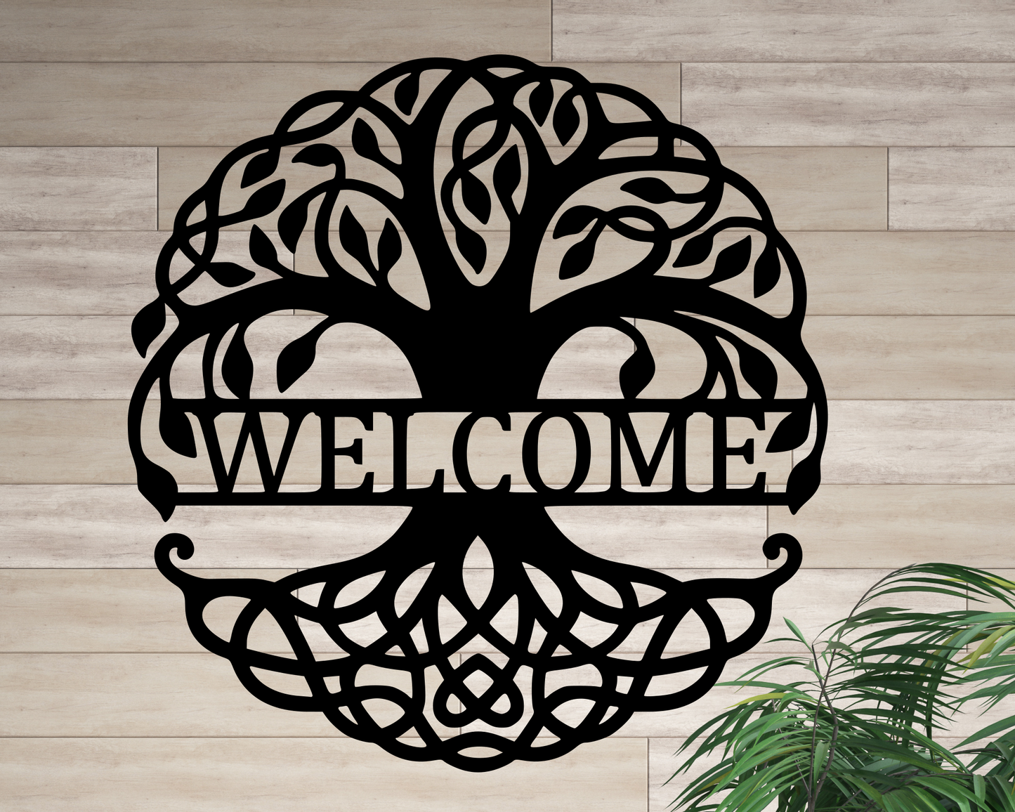 Welcome Tree of Life Metal Sign, Celtic Tree of Life