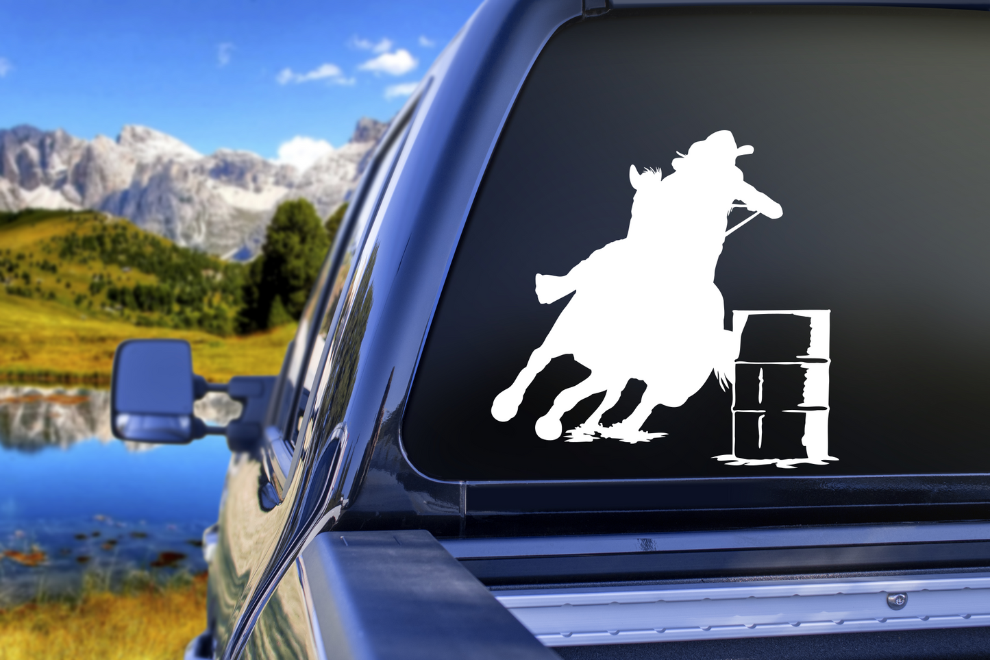Barrel Racing Vinyl Decal Sticker, Rodeo Decal, Cowgirl Decal