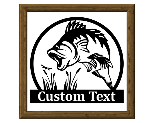 personalized bass fish reeds decal