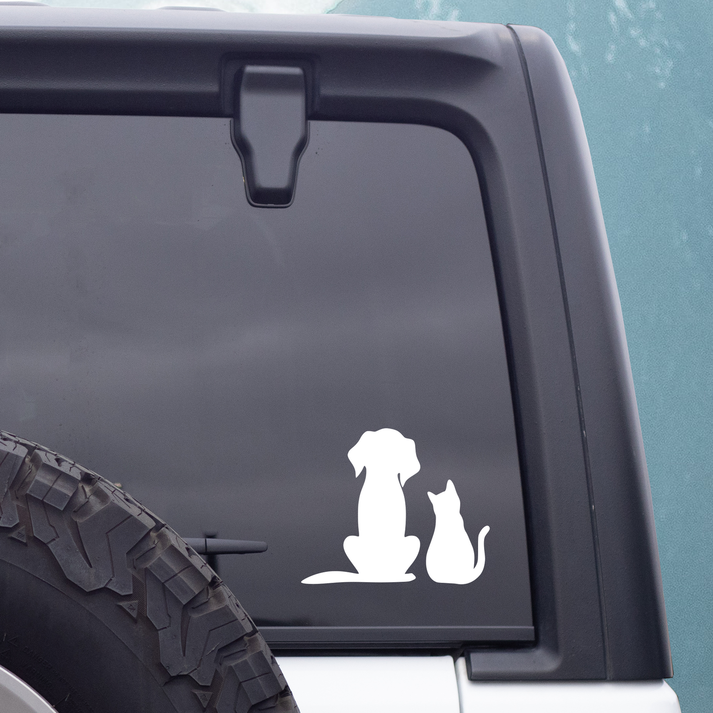 Adorable Dog and Cat Vinyl Decal Sticker for Pet Lovers Car Window