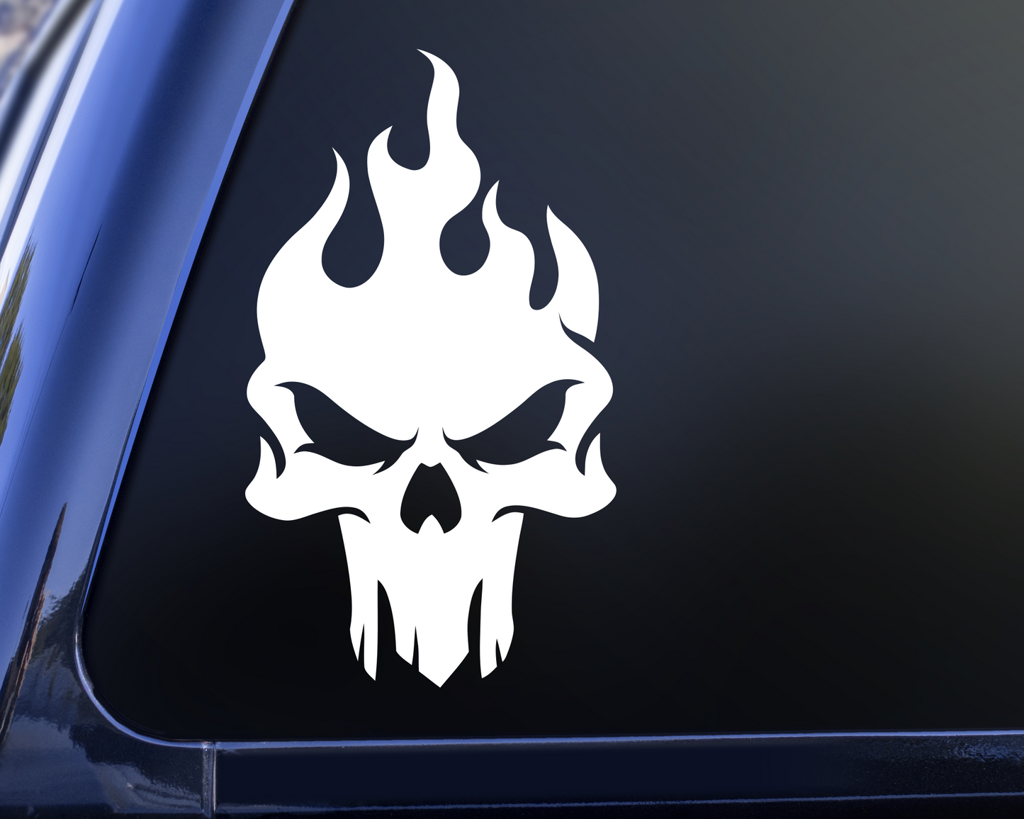 2PC Car Stickers Skull Flames Badge Vinyl Decals for Car Door and Window  Decoration Stickers Car Accessories