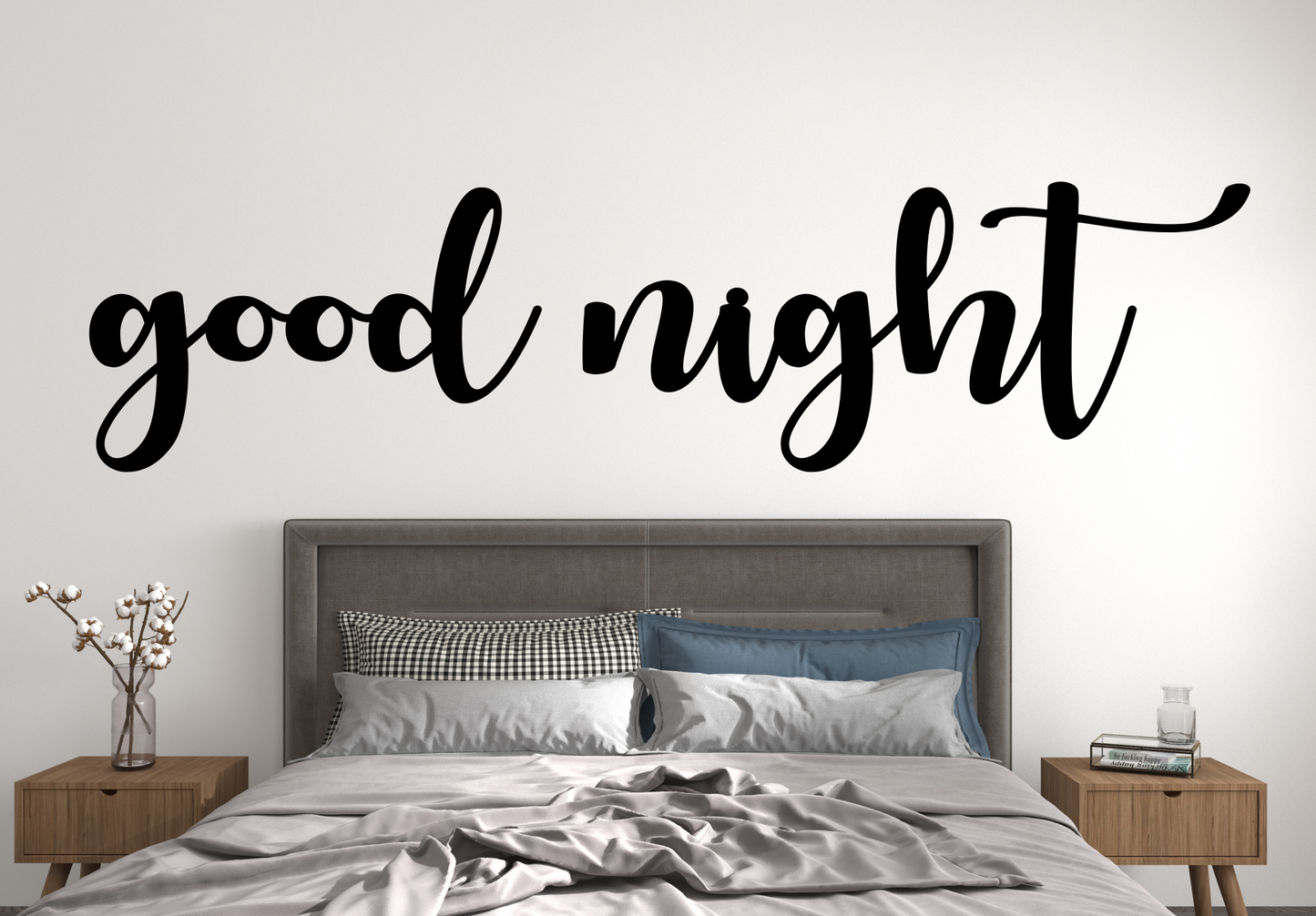 Good Night Metal Words, Bedroom Wall Decor