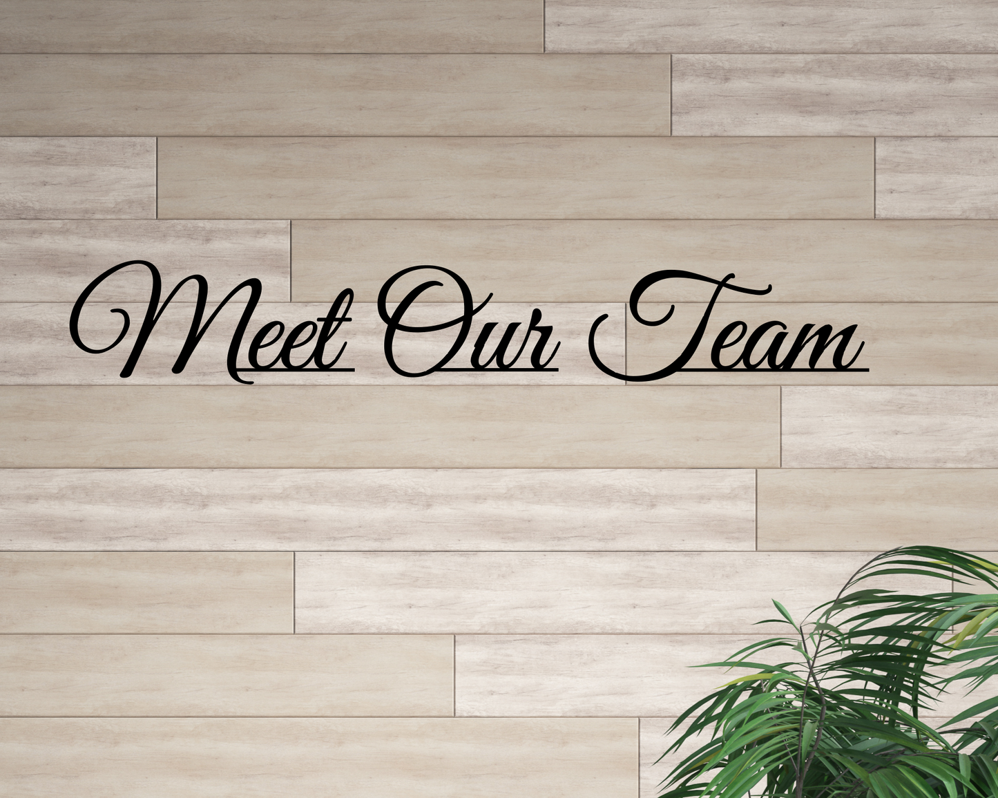 Meet Our Team Metal Words, Business Office Gallery Wall Décor