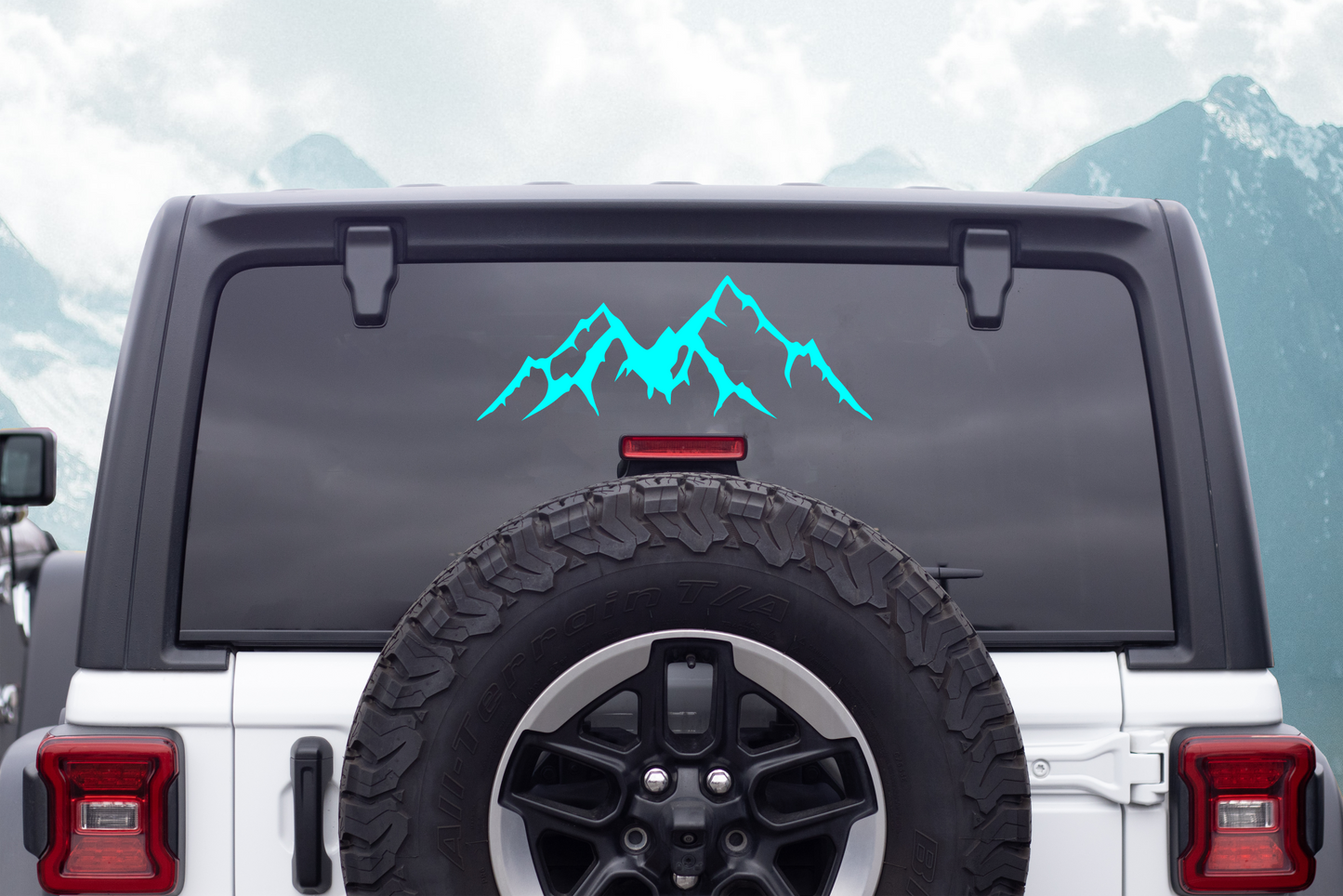 Mountains Vinyl Decal, Mountain Range Decal Sticker, Car Window Decal