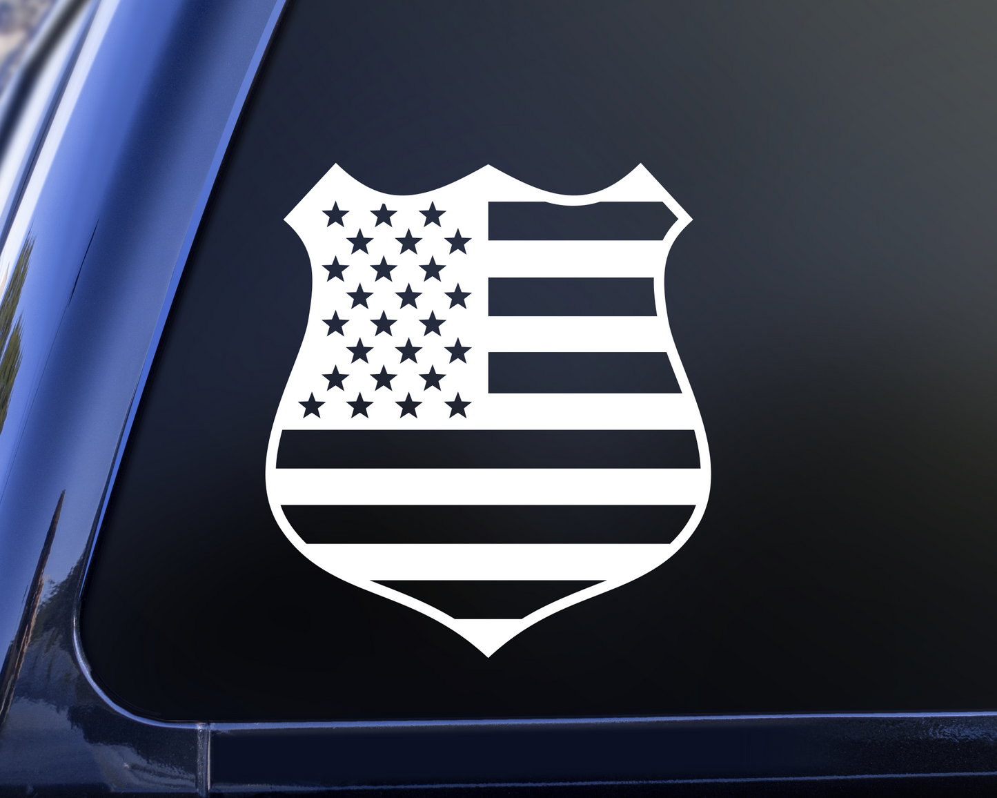 American Flag Police Law Enforcement Badge Vinyl Decal Sticker