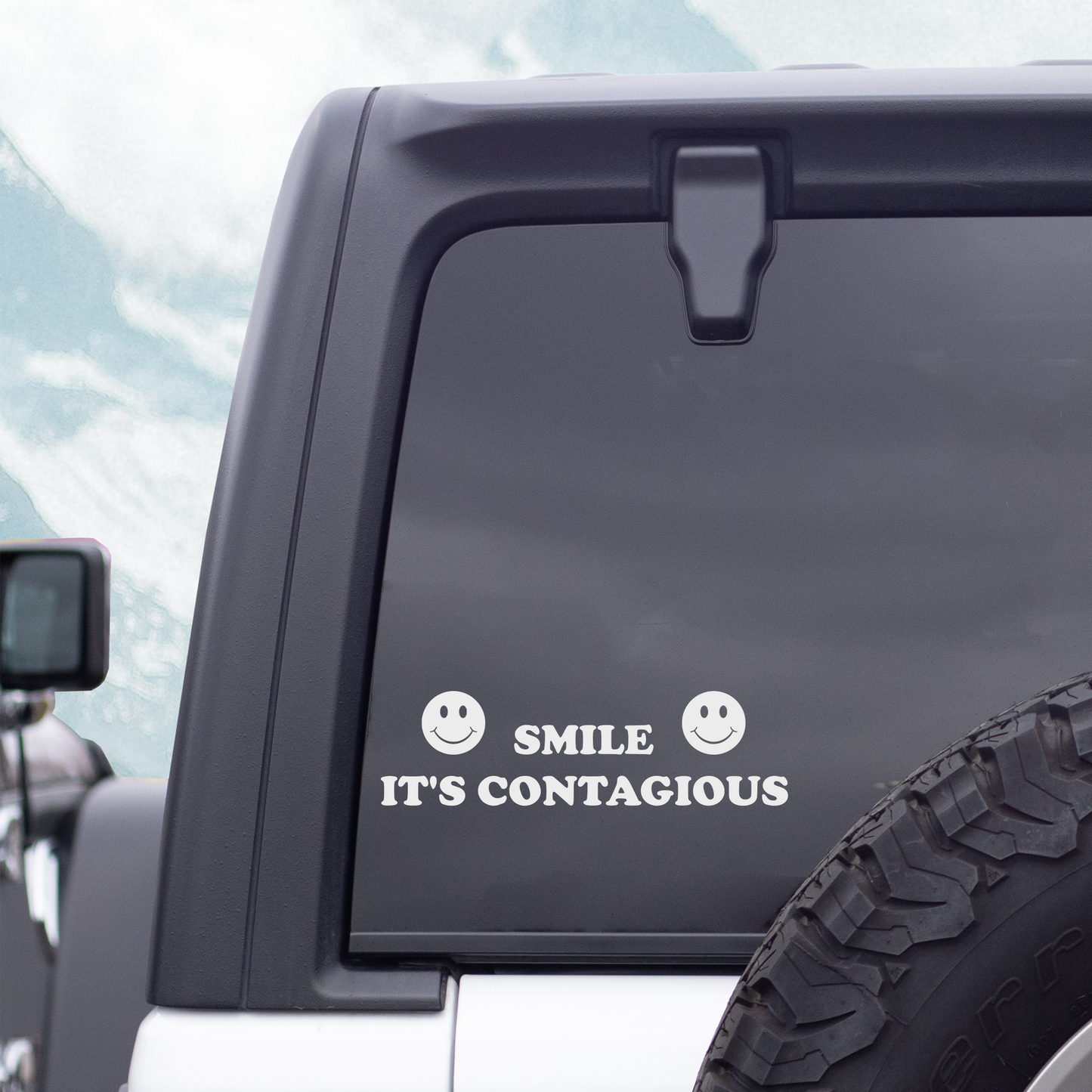 Smile it's Contagious Decal, Smiley Face Decal, Inspirational Decal, Positive Vibe Decal